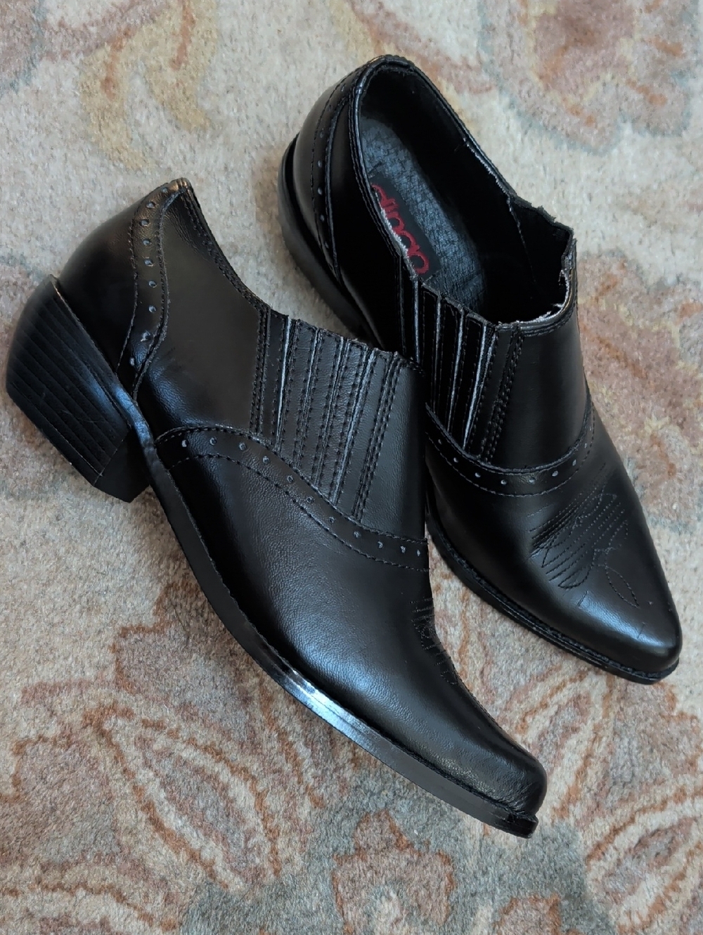 Dingo DI501 Black Western Slip-On Ankle Booties